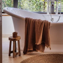 Linnea Drap de douche 70x130 cm et serviette 50x90 cm KEA mousseline de coton blanc neige