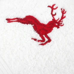 Linnea Drap de douche 70x130 cm HIRSH Blanc/Rouge 600g/m2