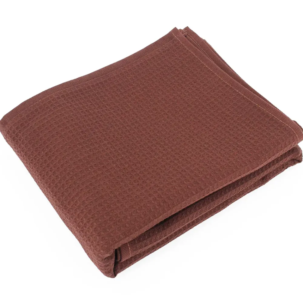 Serviette De Bain|Linnea Drap de douche 70x140 cm nid d'abeille PURE WAFFLE 300 g/m² marron