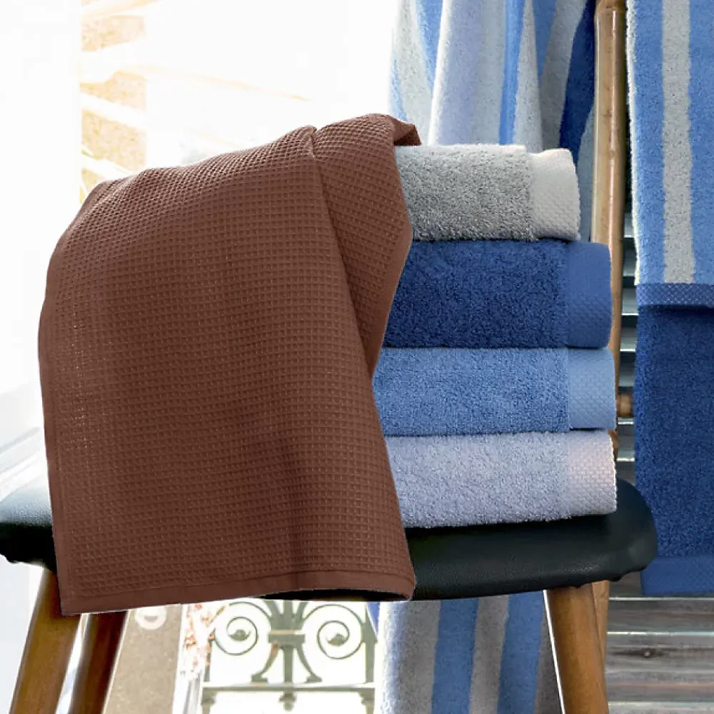 Serviette De Bain|Linnea Drap de douche 70x140 cm nid d'abeille PURE WAFFLE 300 g/m² marron