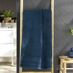 Serviette De Bain|Douceur D'Intérieur Drap de Douche 70x130 cm Éponge Unie Tendresse Saphir 600g/m²