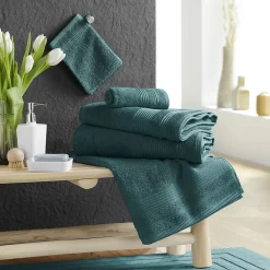 Douceur D'Intérieur Drap de Douche 70x130 cm Éponge Unie Tendresse Emeraude 600g/m²