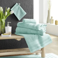Serviette De Bain|Douceur D'Intérieur Drap de Douche 70x130 cm Éponge Unie Tendresse Céladon 600g/m²