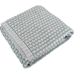 Linnea Drap de douche 70x140 cm pur coton motifs quadrillés collection GLOW vert