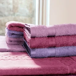 Linnea Drap de douche 70x140 cm ROYAL CRESENT Rose Vin 650g/m2