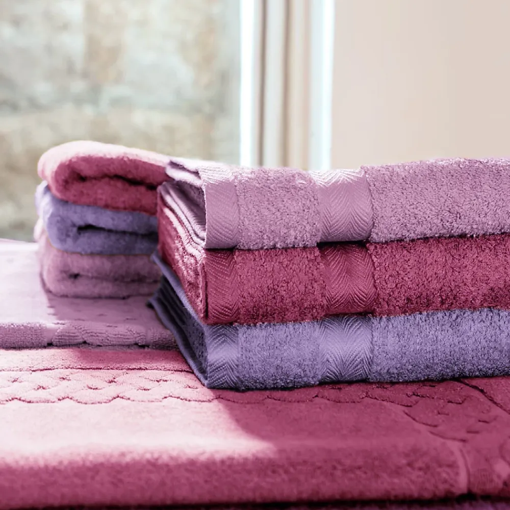 Linnea Drap de douche 70x140 cm ROYAL CRESENT Rose Vin 650g/m2