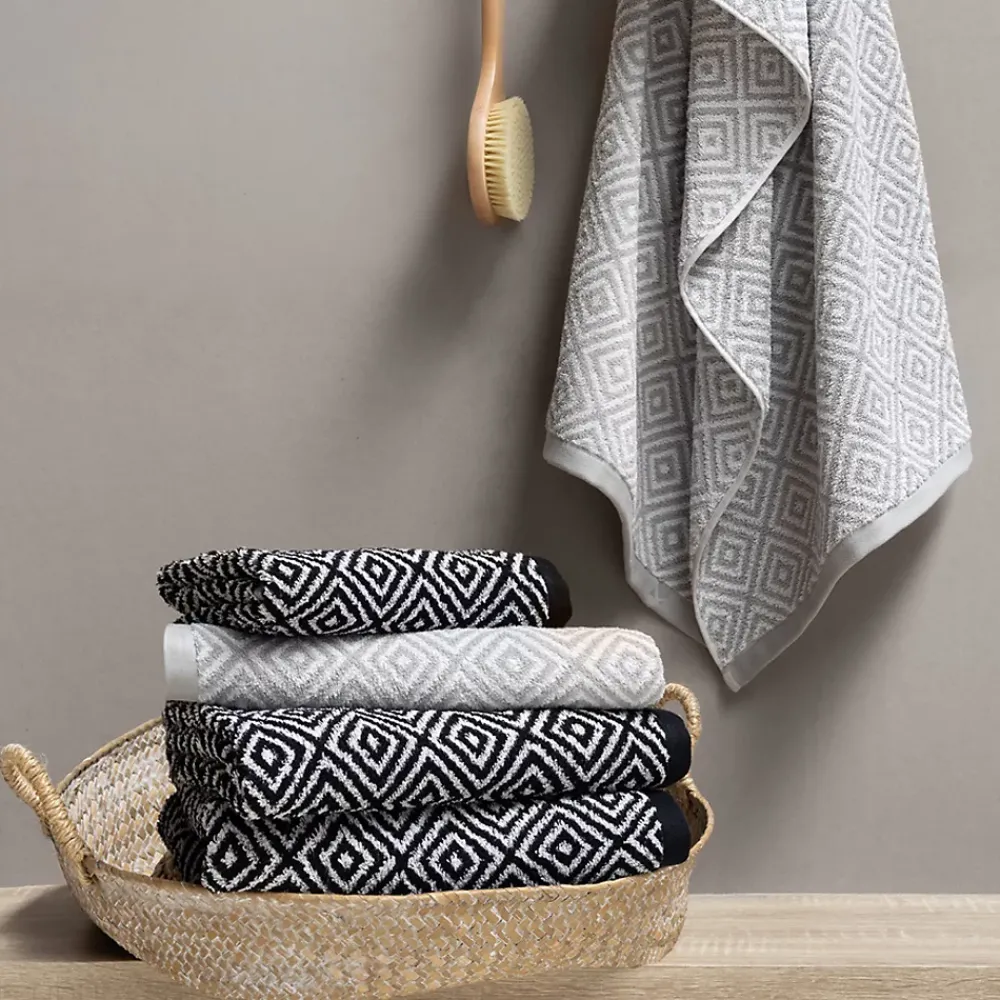 Linnea Drap de douche 70x140 cm SYMETRIE coton Gris Alvéoles