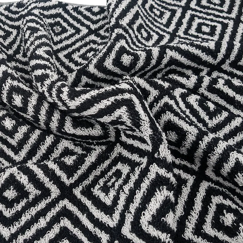 Serviette De Bain|Linnea Drap de douche 70x140 cm SYMETRIE coton Noir Losanges