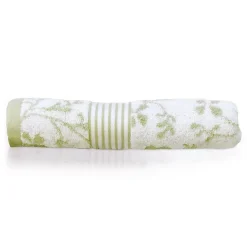 Linnea Drap de douche 70x140 cm VINTAGE FLORAL Vert 550g/m2