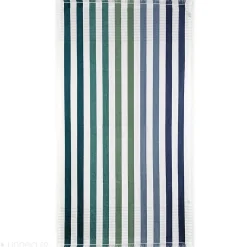 Serviette De Bain|Linnea Drap de plage à rayures 100x180 cm pur coton collection BARBAGIA bleu