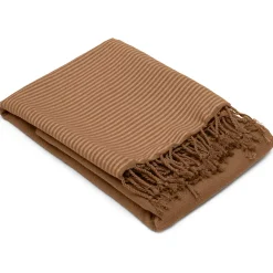 Linnea Drap de plage NID D'ABEILLE 100x200 cm coton 230 g/m² marron Cognac