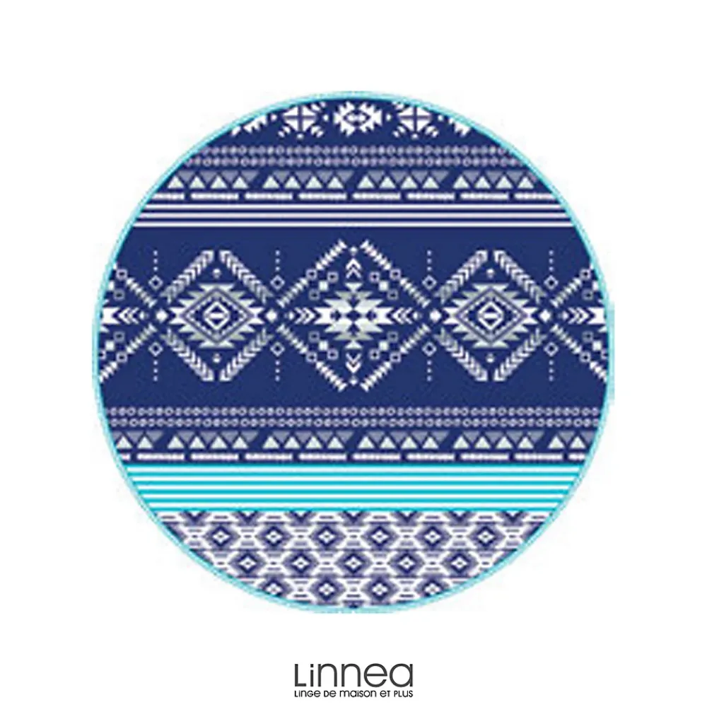 Linnea Drap de plage rond 180 cm INCA Bleu