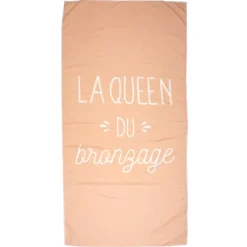 Serviette De Bain|Linnea Drap de plage 70x140 cm en polyester collection KANEOHE modèle "La queen du bronzage" rose