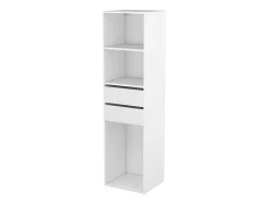 GoodHome Dressing blanc 2 tiroirs Atomia H. 187,5 x L. 50 x P. 45 cm
