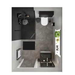 Accessoire Wc|GoodHome Dérouleur de papier toilette Kina Noir