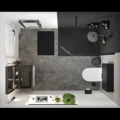 Accessoire Wc|GoodHome Dérouleur de papier toilette Kina Noir