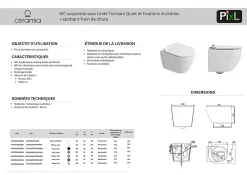 Geberit Duofix pack WC bâti-support UP100 + WC suspendu sans bride Ceramia avec abattant SoftClose + plaque noir (GEBCEPXWT09-FR)