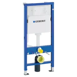 Wc Suspendu|Geberit Duofix pack WC bâti-support UP100 + WC suspendu sans bride Roca avec abattant SoftClose + plaque blanche (GEBROGAWR02-FR)