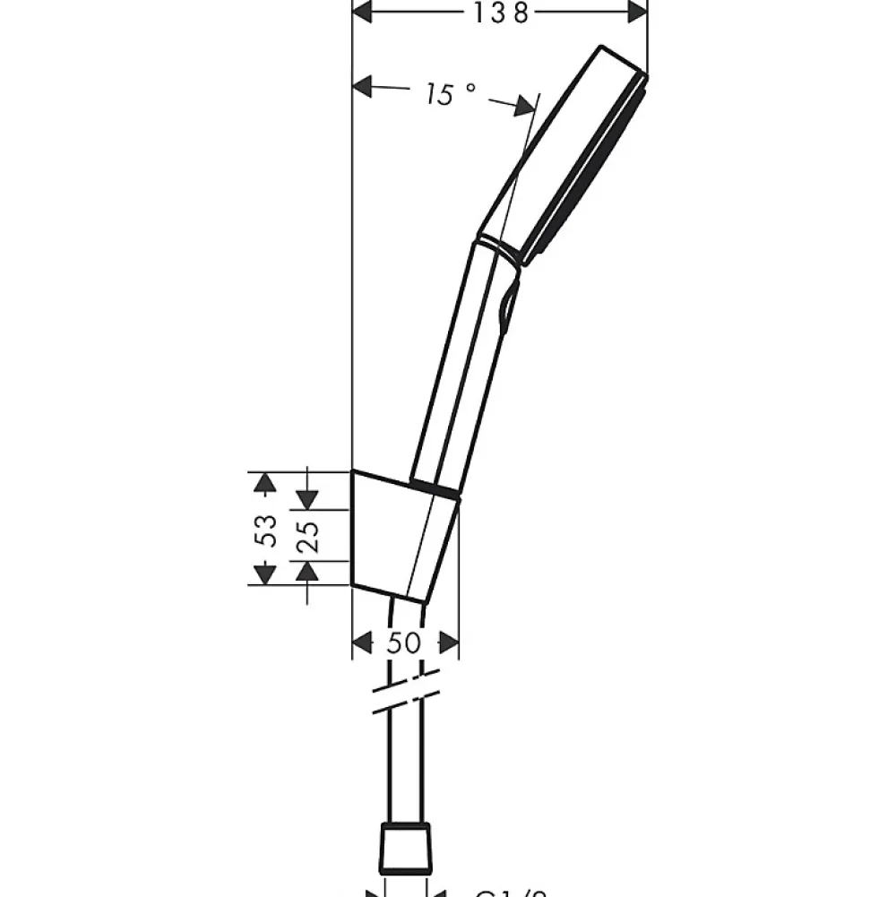 Colonne De Douche Sans Robinetterie|Hansgrohe Ecostat Set Mitigeur thermostatique douche + Douchette à main XXL 105mm 3 jets + Flexible de douche 125cm, support mural, Chrome