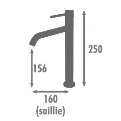 Edouard Rousseau - Mitigeur lavabo haut SCRIPY - Butée éco stop - Vidage clic clac inclus - 3 coloris disponibles