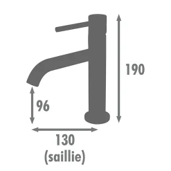 Robinet Lavabo Et Vasque|Edouard Rousseau - Mitigeur Lavabo SCRIPY - Aérateur Économie d Eau -3 Finitions Disponibles - Livré Complet avec Vidage - Cuivre