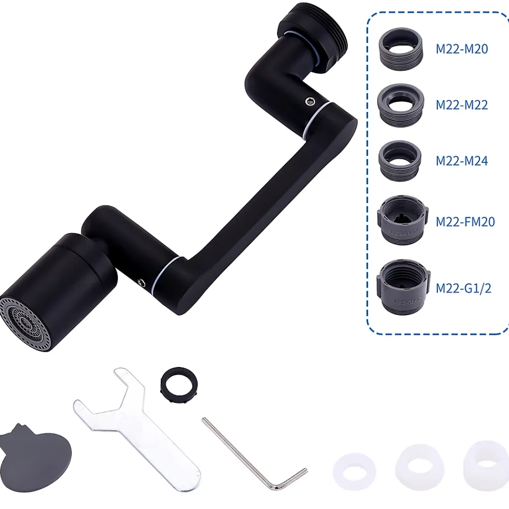 Accessoire De Robinet|Homelody Embout Robinet Pivotant 1440 Mousseur Robinet 2 Jets avec Adaptateur 20/22/24 mm pour Cuisine ou Salle de Bain