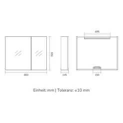 Armoire De Toilette|EMKE Armoire de toilette 2 portes 65x80 cm blanche, miroir avec rangement intégré, tablettes en verre réglables