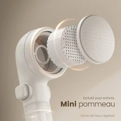 Colonne De Douche Thermostatique|EMKE Colonne de douche avec thermostat Télécommande Douche pluie étagère en verre avec des enfants porte douchette blanc