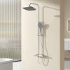 Colonne De Douche Thermostatique|EMKE Colonne de douche thermostatique Ensemble, Douchette multimode, Grande douche de tête, homologué KTW Galaxie Modèle, Chrome
