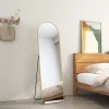 Miroir Simple|EMKE Grand miroir intégral avec cadre en aluminium doré, 147 x 45 cm, sur pied ou mural