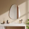 Miroir Simple|EMKE Miroir de Salle de Bain Asymétrique 50 x 70 cm, Miroir Ovale pour Salle de Bain, Miroir Mural irrégulier Miroir Décoratif