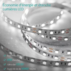 Miroir Lumineux|EMKE Miroir lumineux salle de bain 100x60cm,Miroir LED avec Interrupteur Tactile,3x Grossissement,éclairage Lumière Blanche Froide