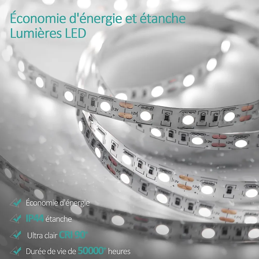 Miroir Lumineux|EMKE Miroir lumineux salle de bain 100x60cm,Miroir LED avec Interrupteur Tactile,3x Grossissement,éclairage Lumière Blanche Froide