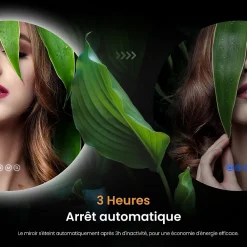 Miroir Lumineux|EMKE Miroir lumineux salle de bain rond 80cm, rétro-éclairage, Interrupteur Tactile, Anti-buée, LED Lumière Froide/Neutre/Chaude