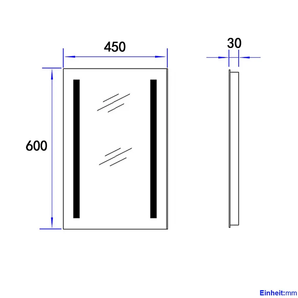 Miroir Lumineux|EMKE Miroir lumineux salle de bain 45x60cm, Miroir LED salle de bain, Miroir avec l'éclairage, Lumière blanche froide