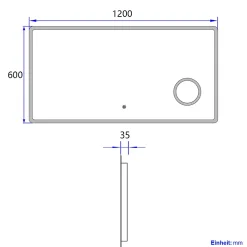 Miroir Lumineux|EMKE Miroir lumineux salle de bain 120x60cm, Miroir LED, Interrupteur Tactile, 3x Grossissement, éclairage Lumière Blanche Froide