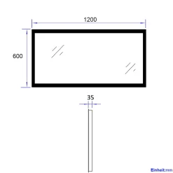 EMKE Miroir lumineux salle de bain 120x60cm, Miroir LED avec Interrupteur à bouton, Anti-buée, lumière Blanche Froide/Chaude