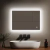 EMKE Miroir lumineux salle de bain 70x50cm, Miroir LED avec Interrupteur Tactile, 6500K, Dimmable