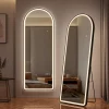 Miroir Lumineux|EMKE Miroir pleine longueur avec éclairage LED, lumière variable, dimmable, 160 x 60 cm, interrupteur tactile, noir