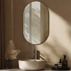 Miroir Simple|EMKE Miroir rond mural 60x100 cm, sans cuivre, résistant, pour salle de bain, entrée, salon ou chambre