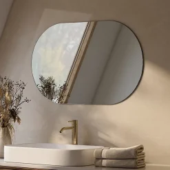 Miroir Simple|EMKE Miroir rond mural 60x100 cm, sans cuivre, résistant, pour salle de bain, entrée, salon ou chambre