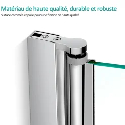 EMKE Pare de baignoire en 6 mm verre securit Paroi de douche pliable pour baignoire, 130x140cm,Revêtement Nano facile à nettoyer