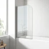 EMKE Pare de baignoire en 6 mm verre securit Paroi de douche pour baignoire 70 x 140 cm Revêtement Nano facile à nettoyer