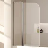 Pare-Baignoire|EMKE Paroi de douche pliable pour baignoire 100 x 140 cm, verre trempé 6 mm, cadre chromé