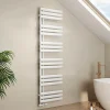 EMKE Radiateur Chauffe-Serviettes à Eau Chaude, Sèche-Serviettes Blanc 174x50cm 683W, Connexion Latérale