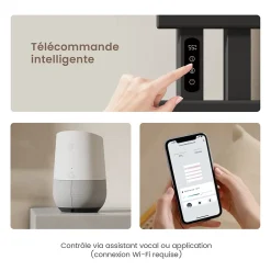 Sèche-Serviettes Électrique|EMKE Radiateur sèche-serviettes électrique salle de bain avec thermostat, panneau chauffant, minuterie, 130x50 cm, 450W, noir mat