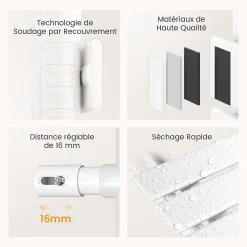 EMKE Radiateur Sèche-Serviettes Électrique 1041x500 mm, Blanc 600W, WiFi, Modes Intelligents, Détection Fenêtre