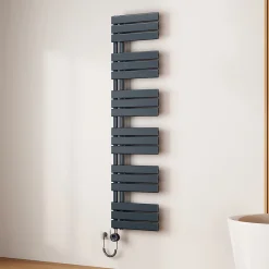 Sèche-Serviettes Électrique|EMKE Radiateur Sèche-Serviettes Électrique 1599x400 mm, Gris Anthracite 800W, WiFi, Modes Intelligents, IPX4