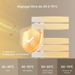Sèche-Serviettes Électrique|EMKE Radiateur sèche-serviettes électrique salle de bain avec thermostat, 85x40 cm, 285W, blanc brillant