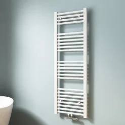 EMKE Sèche-serviette eau chaude, Radiateur sèche-serviettes raccordement central Blanc 120x40cm 427Watts